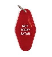 Not Today Satan Red Translucent Motel Style Keychain