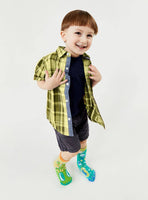 Pokey & Poppy - Mismatched Cactus Bubble Non-Slip Kids Socks: KIDS LARGE