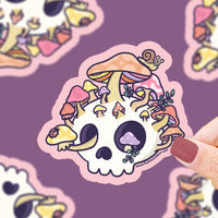 Mushroom Skull Garden Vinyl Sticker