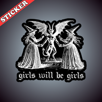 Girls Will Be Girls Sticker, Feminist Witch Stickers