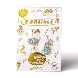 Floral Cat Drop Earrings