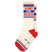 Horny For Books Unisex Gym Crew Socks