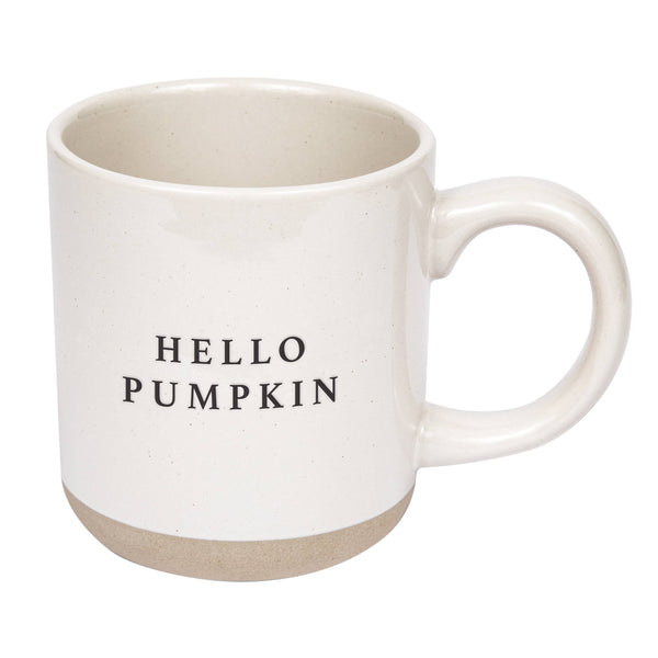 Hello Pumpkin Stoneware Coffee Mug - Fall Home Decor & Gifts