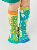 Pokey & Poppy - Mismatched Cactus Bubble Non-Slip Kids Socks: KIDS SMALL