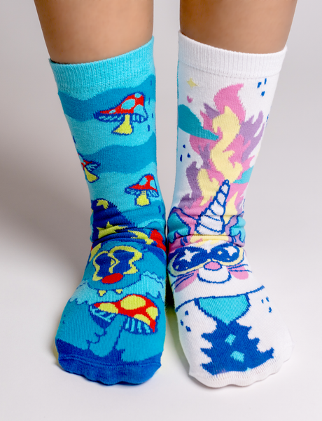 Abra & Catabra Magical Cats Non-Slip Gripper Socks for Kids