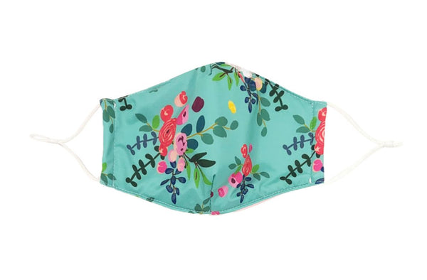 Care Cover Teal Floral Mask
