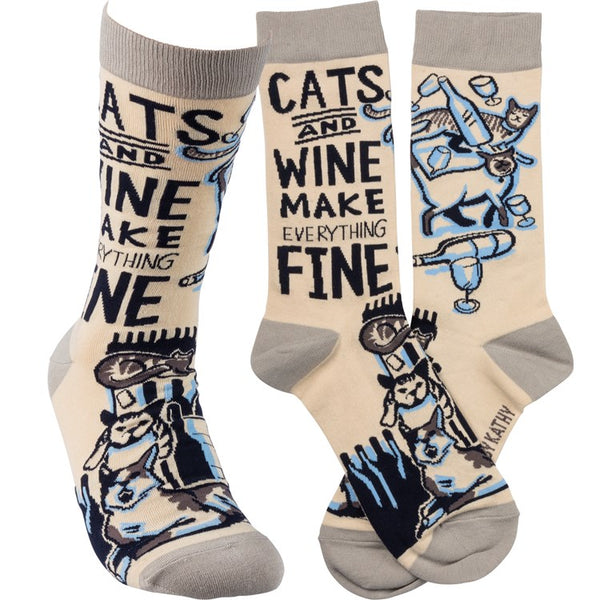 Cats and Wine Sock