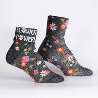 Flower Power Turn Cuff Crew