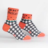 One in a Melon Turn Cuff Crew Sock