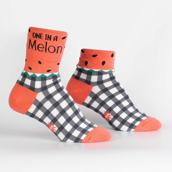 One in a Melon Turn Cuff Crew Sock