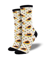 Papaya Pin Dot Socks