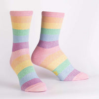 Pastel Prismatic Rainbow Stripe Sock