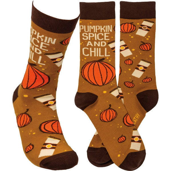 Pumpkin Spice and Chill Sock