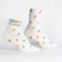 Secret Powers Turn Cuff Crew Sock